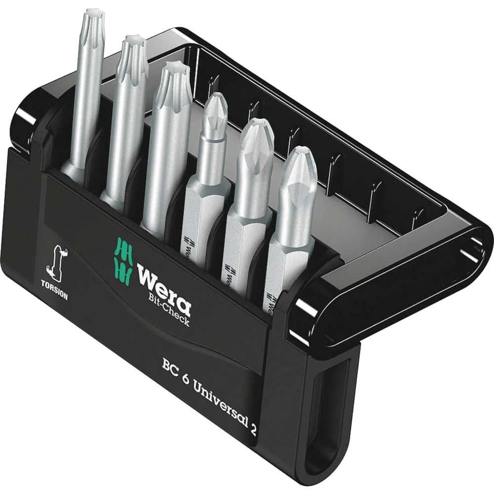 Wera 6 Piece Mini-Check Phillips, Pozi and Torx Screwdriver Bit Set - Image 1