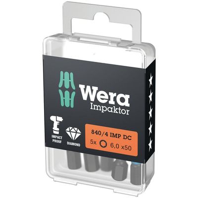 Wera 840/1 Impaktor Hexagon Screwdriver Bits