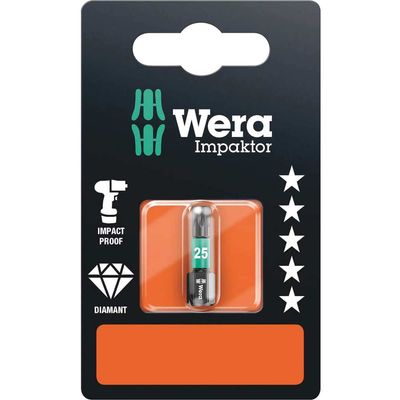 Wera 867/1 Impaktor Torx Screwdriver Bits T25 25mm Pack of 1