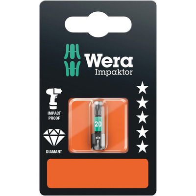 Wera 867/1 Impaktor Torx Screwdriver Bits T20 25mm Pack of 1