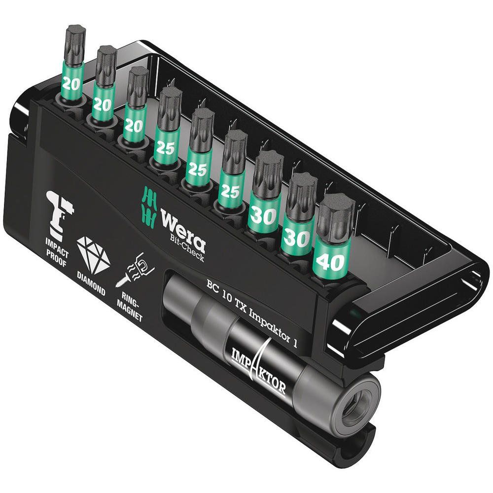Wera 10 Piece Impaktor Torx Screwdriver Bit and Holder Set - Image 1