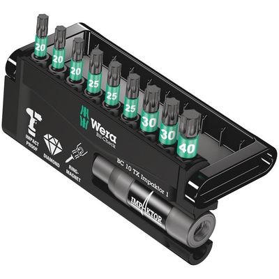 Wera 10 Piece Impaktor Torx Screwdriver Bit and Holder Set