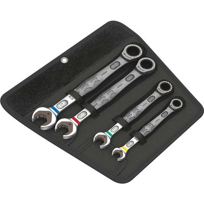 Wera 073290 4 piece 10 - 19mm Joker Spanner Ratchet Combination Set in Clam Shell & Pouch