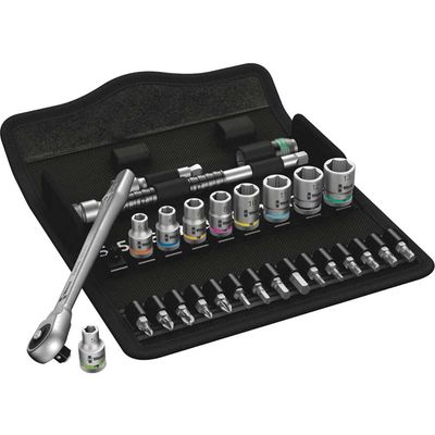 Wera 8100 SA7 Zyklop 28 Piece 1/4" Drive Socket and Bit Set 1/4"