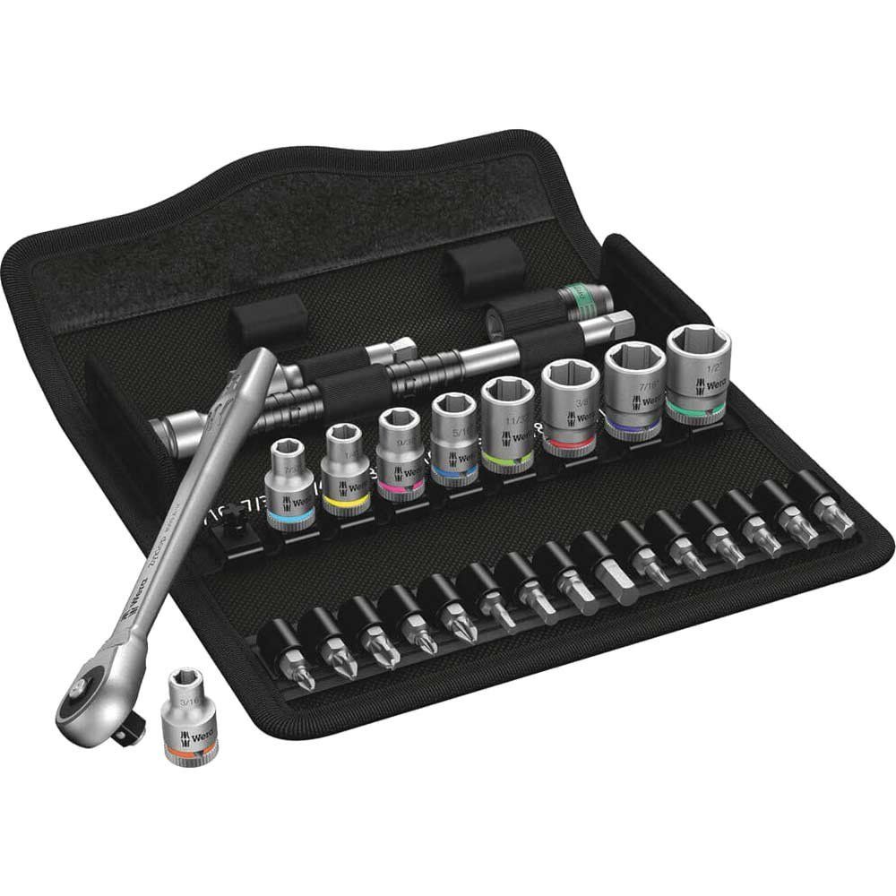 Wera 8100 SA10 Zyklop 28 Piece 1/4" Drive Socket Set and Bit Set 1/4" - Image 1