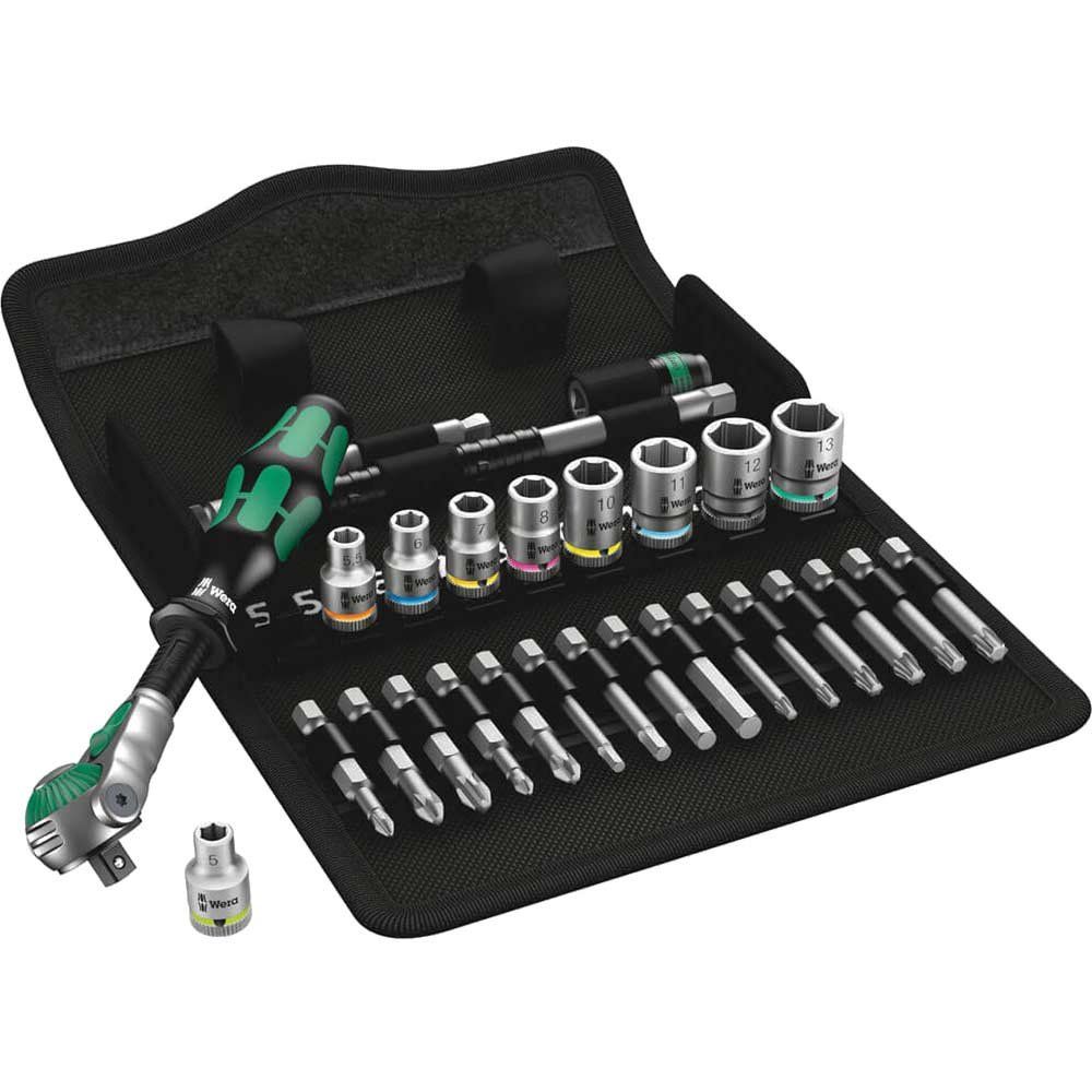 Wera 8100 SA 6 28 piece Zyklop Speed Multi-function Ratchet Socket Set 1/4" drive - Image 1