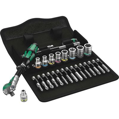 Wera 8100 SA 6 28 piece Zyklop Speed Multi-function Ratchet Socket Set 1/4" drive