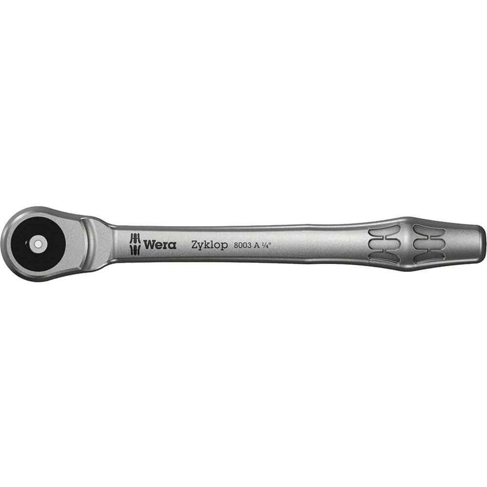 Wera 8003 A Zyklop 1/4" Drive Metal Ratchet With Push-Through Square - Image 1