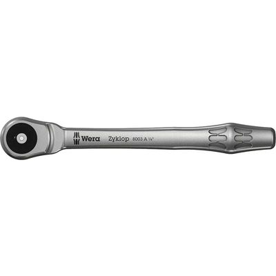 Wera 8003 A Zyklop 1/4" Drive Metal Ratchet With Push-Through Square