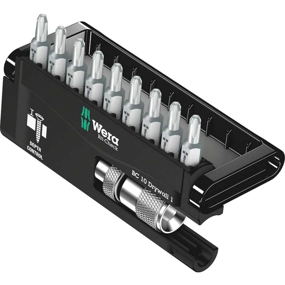 Wera 10 Piece Bit-Check Drywall PH2 Screwdriver Bit Set - Image 1