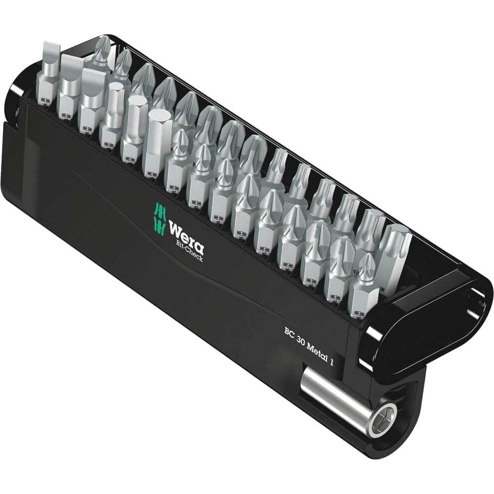 Wera 30 Piece Bit-Check Screwdriver Bit and Holder Set - Image 1