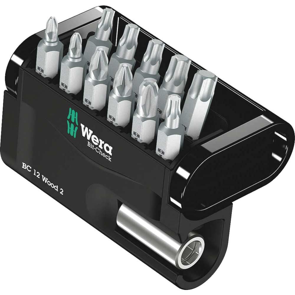 Wera 12 Piece Bit-Check Wood Screwdriver Bit Set - Image 1