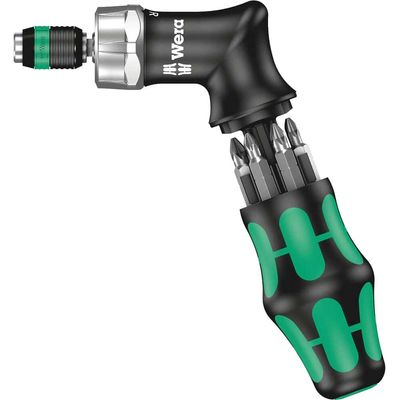 Wera 7 Piece Pistol High Torque Ratchet Screwdriver Bit and Holder Set