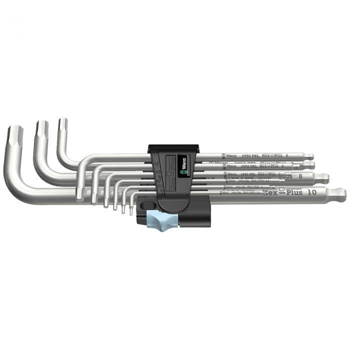 Wera 3950PKL/9 9 Piece Stainless Steel Hex-Plus Key Set - Image 1
