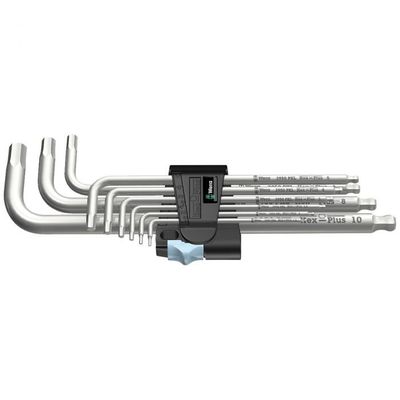 Wera 3950PKL/9 9 Piece Stainless Steel Hex-Plus Key Set