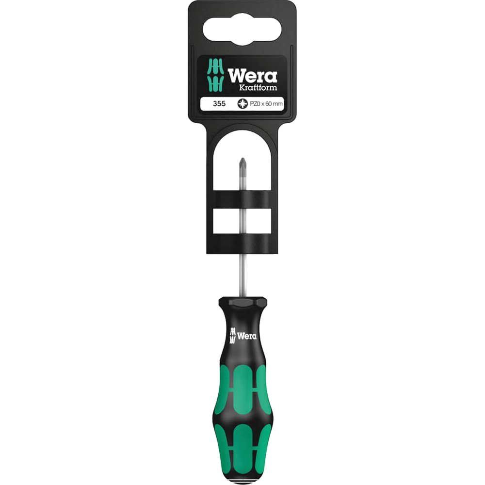 Wera 355 PZ SB Kraftform Plus Pozi Screwdriver PZ0 60mm - Image 1