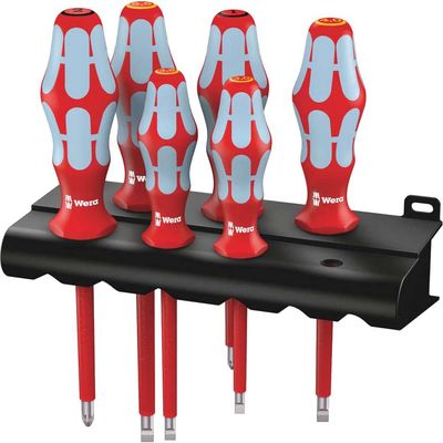 Wera 3165i/6 Kraftform Plus VDE Stainless Steel Lasertip 6 Piece Screwdriver Set