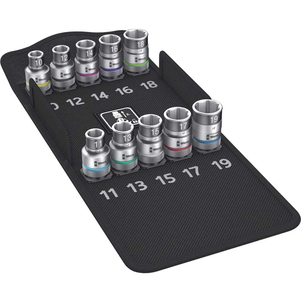 Wera 8790 HMC HF/10 Zyklop Socket Set with Fastener Holding Function 1/2" Drive Metric 10 piece - Image 1