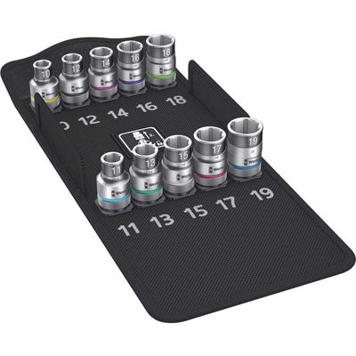 Wera 8790 HMC HF/10 Zyklop Socket Set with Fastener Holding Function 1/2" Drive Metric 10 piece