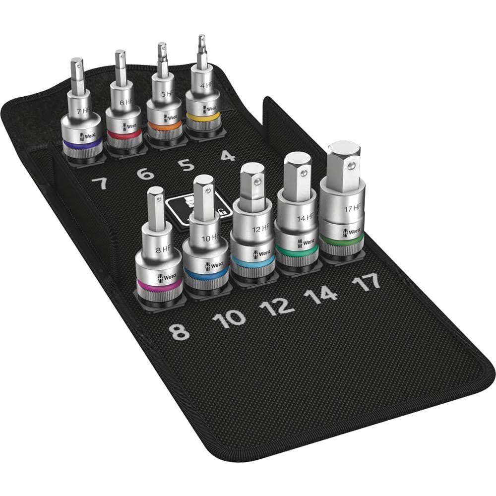 Wera 8740 C HF Zyklop Hex Bit 10 Piece Socket Set 1/2" Drive x 60mm - Image 1