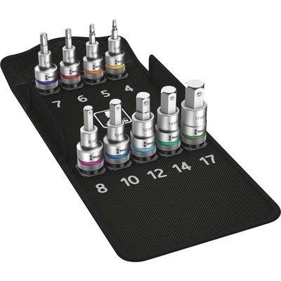 Wera 8740 C HF Zyklop Hex Bit 10 Piece Socket Set 1/2" Drive x 60mm