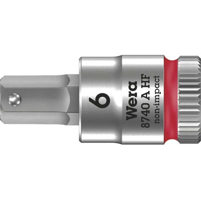 Wera 8740 A HF Zyklop 1/4" Drive Long Hexagon Socket Bit Metric