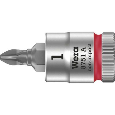 Wera 8751 A Zyklop 1/4" Drive Phillips Socket Bit 1/4" PH1