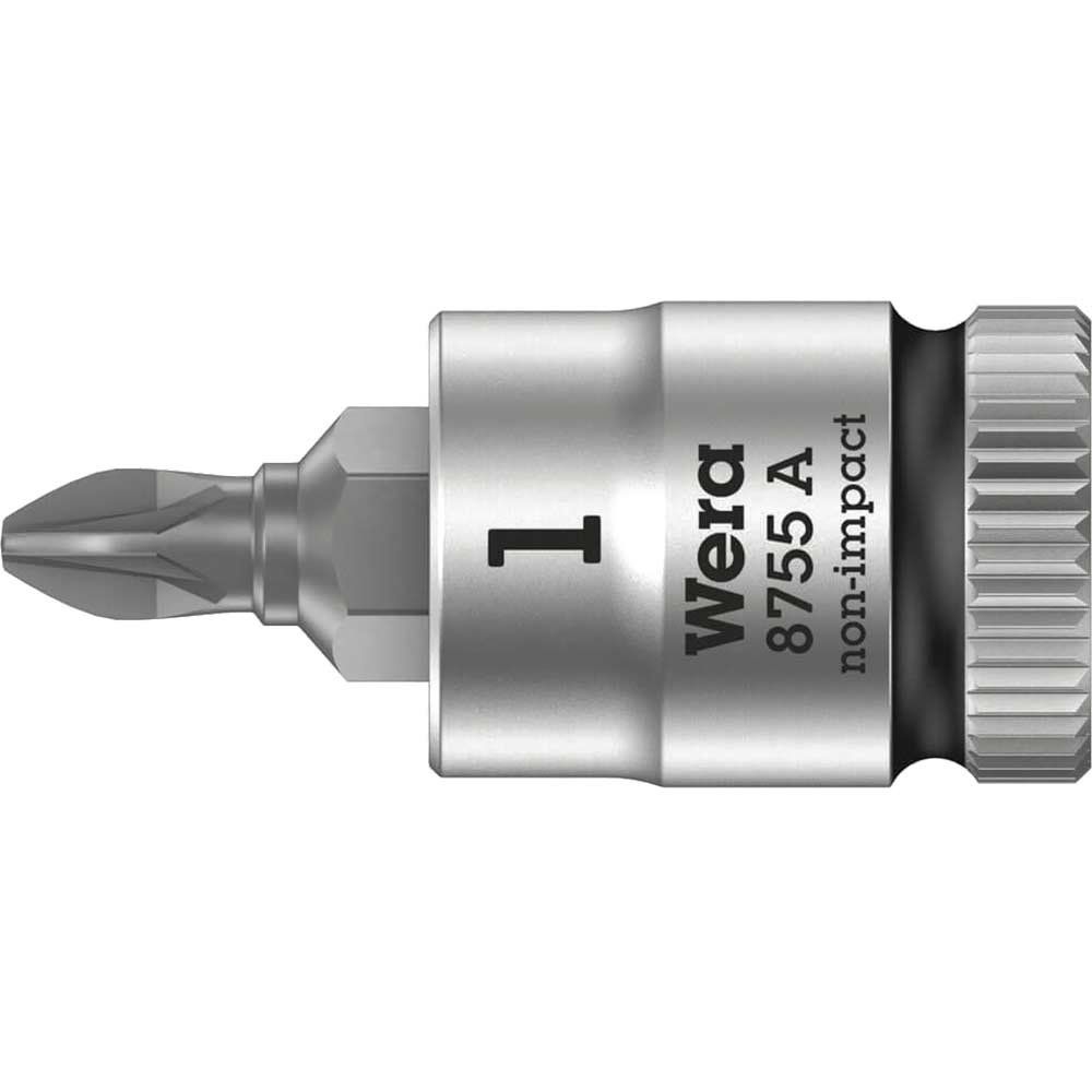 Wera 8755 A Zyklop 1/4" Drive Pozi Socket Bit 1/4" PZ1 - Image 1