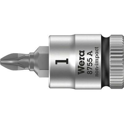 Wera 8755 A Zyklop 1/4" Drive Pozi Socket Bit 1/4" PZ1