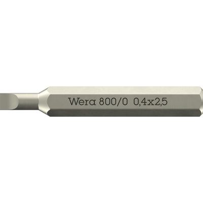Wera 800/0 4mm Hex Drive Slotted Micro Screwdriver Bits