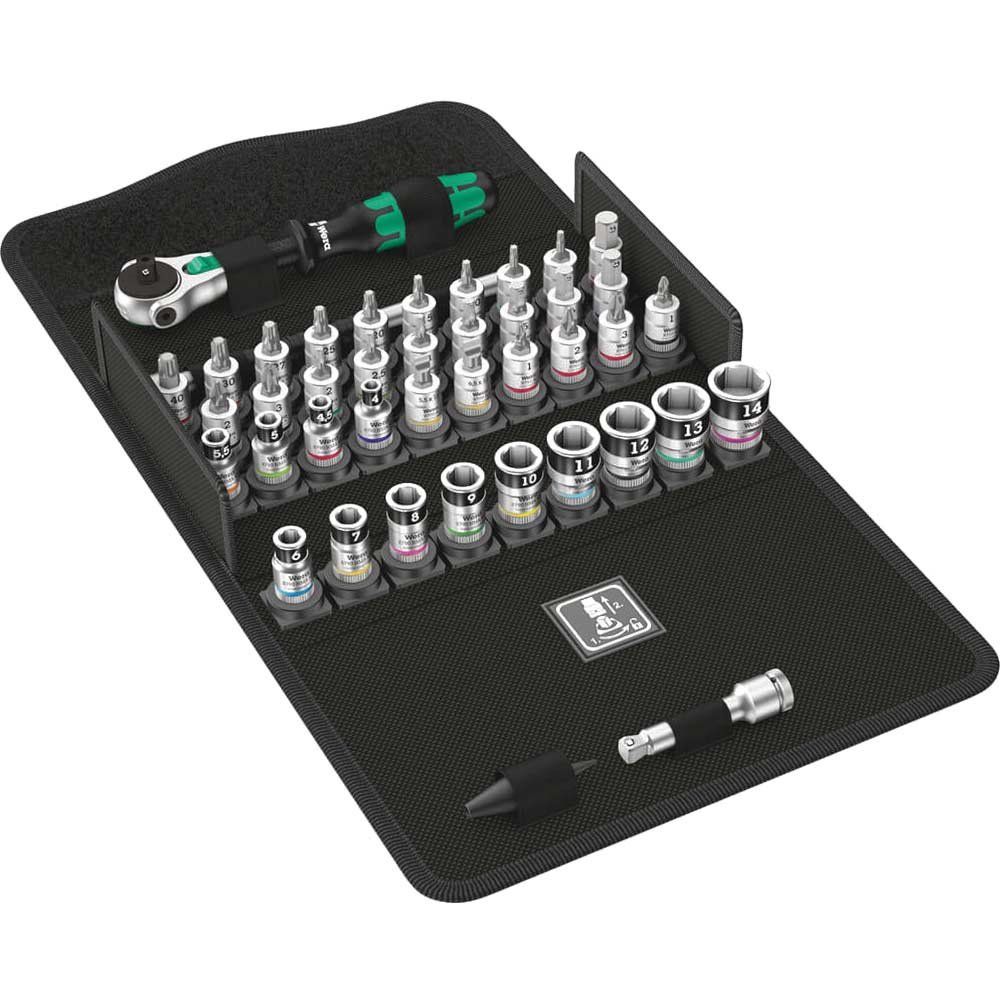 Wera 8100 SA 1/4 Drive All-In Zyklop Speed Ratchet 42 Piece Set 1/4" - Image 1