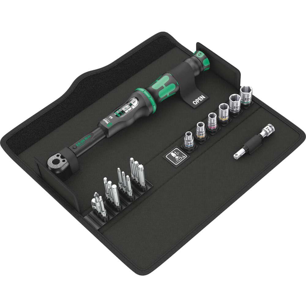 Wera 20 Piece Adjustable Torque Wrench 1/4'' Hex Drive (2.5 - 25Nm) - Image 1