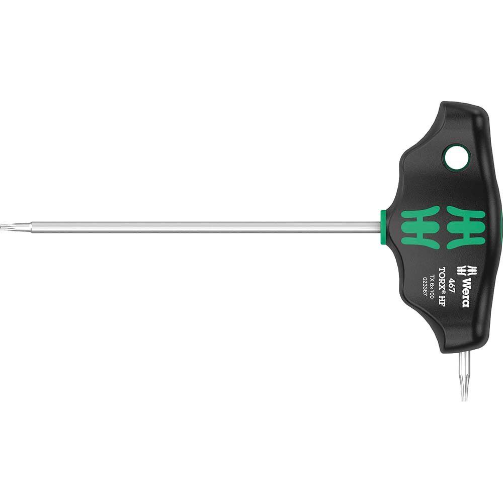 Wera 467 HF Holding Function T Handle Torx Screwdriver T6 100mm - Image 1
