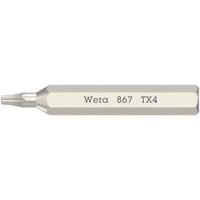 Wera 867/0 4mm Hex Drive Micro Torx Screwdriver Bits