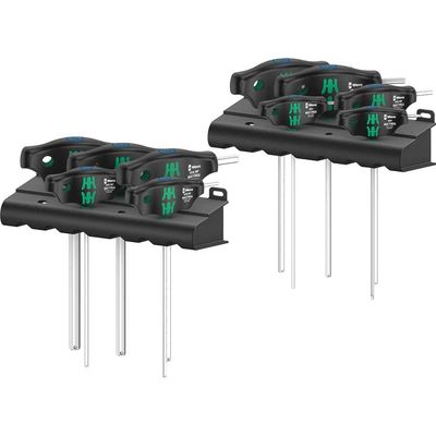 Wera 454/10 Hex-Plus HF Set Imperial 1 - T-Handle Hex-Plus Screwdrivers with Holding Function (10 Pieces)