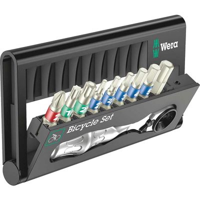 Wera 10 Piece Zyklop Ratchet Screwdriver Mini Case Bicycle Tool Set