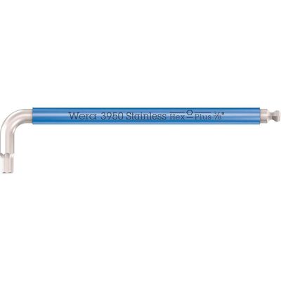 Wera 3950 SPKL Stainless Steel Multicolour Hex Key Imperial 3/8"
