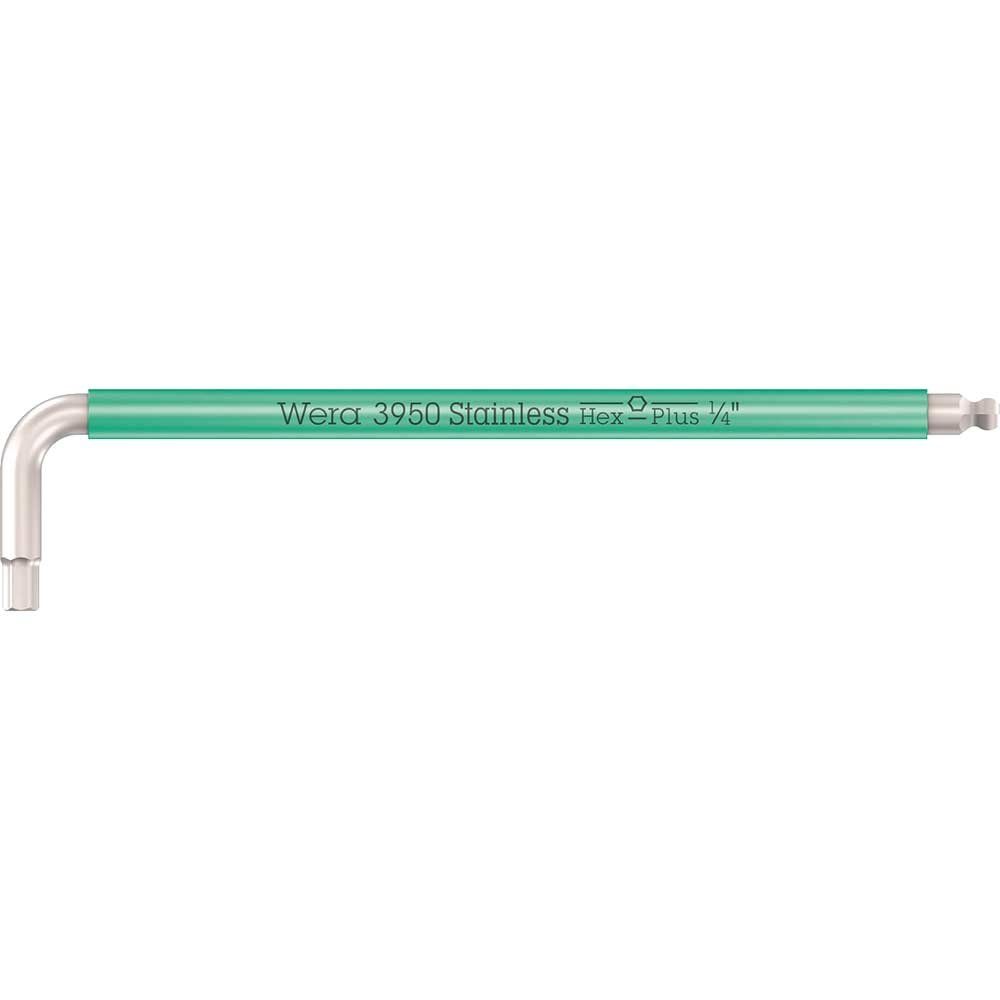 Wera 3950 SPKL Stainless Steel Multicolour Hex Key Imperial 1/4" - Image 1