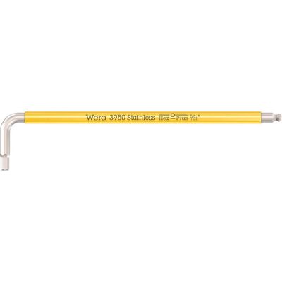 Wera 3950 SPKL Stainless Steel Multicolour Hex Key Imperial 5/32"
