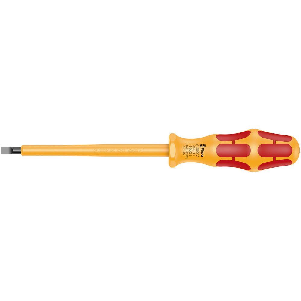 Wera 1060I Kraftform VDE Insulated Slotted Screwdriver 3.5mm 100mm - Image 1