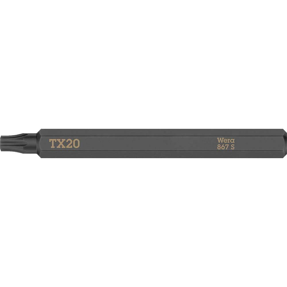Wera 867 S Torx Screwdriver Bit for Hand Impact Drivers T20 70mm Pack of 1 - Image 1