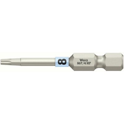 Wera 867/4 HF Torx Screwdriver Bits T8 50mm Pack of 1 - Thumbnail 2