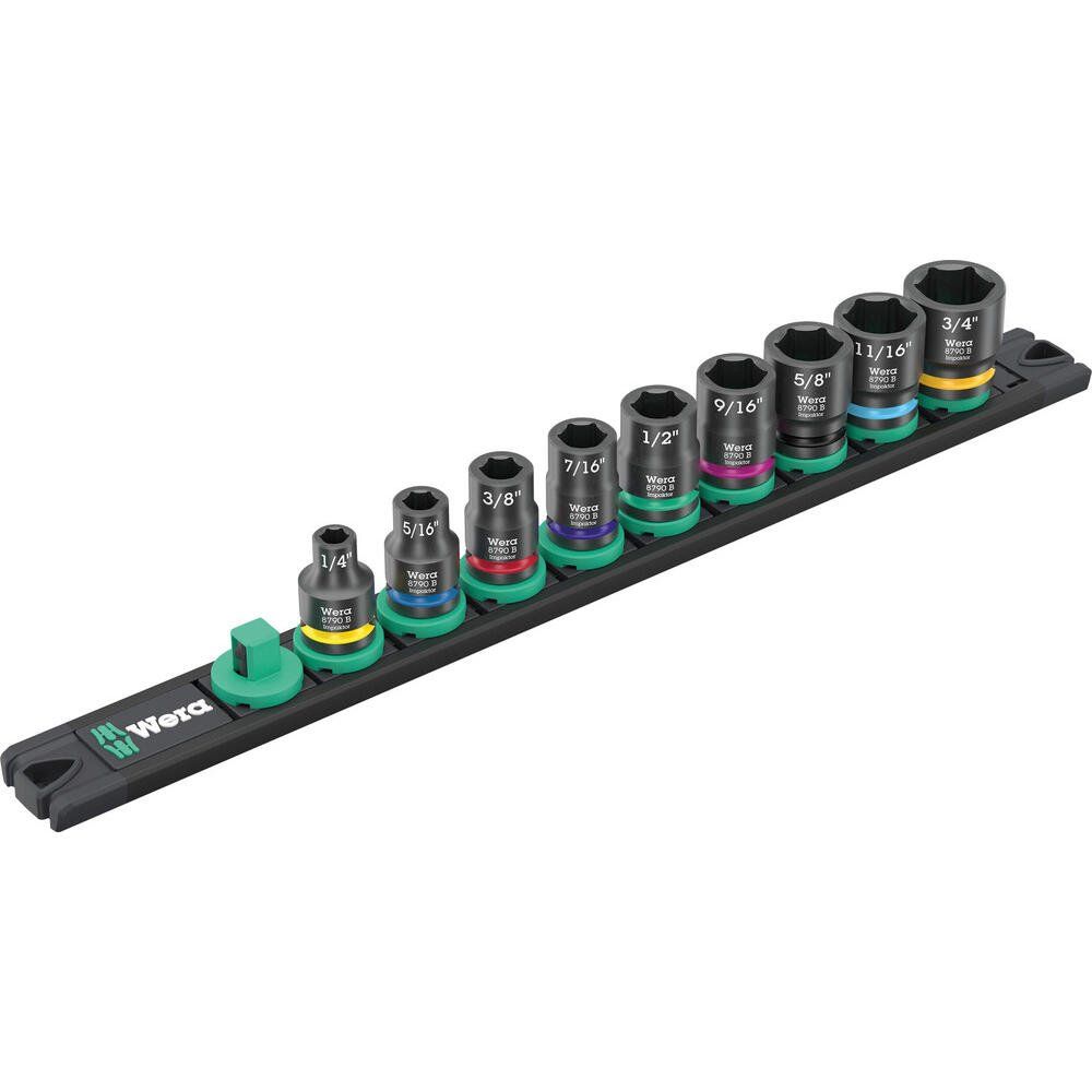 Wera Zyklop 9 Piece 3/8" Drive Hexagon Impaktor Socket Set Imperial - Image 1