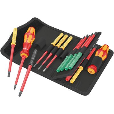 Wera 17 Piece Kraftform Kompakt VDE Insulated Interchangable Screwdriver Set