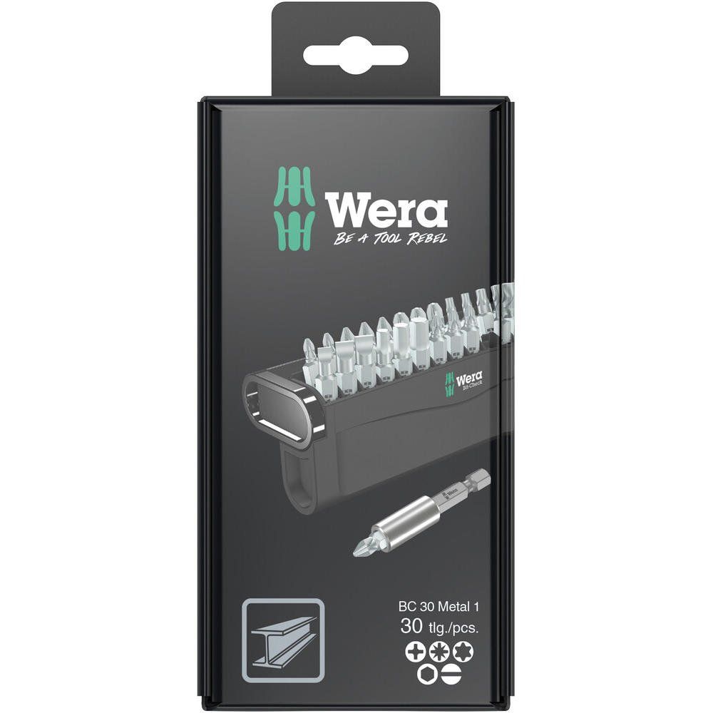 Wera 30 Piece Screwdriver Bit Set for Metal Working - Image 1