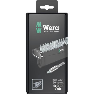 Wera 30 Piece Screwdriver Bit Set for Metal Working