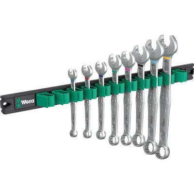Wera 6003 Joker 1 8 Piece Ring Spanner Set on Magnetic Rail