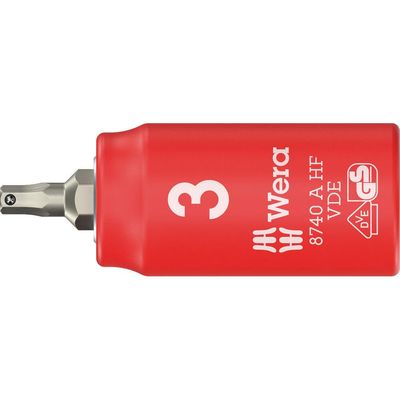 Wera 8740 A HF Zyklop VDE Insulated 1/4" Drive Hexagon Bit Socket