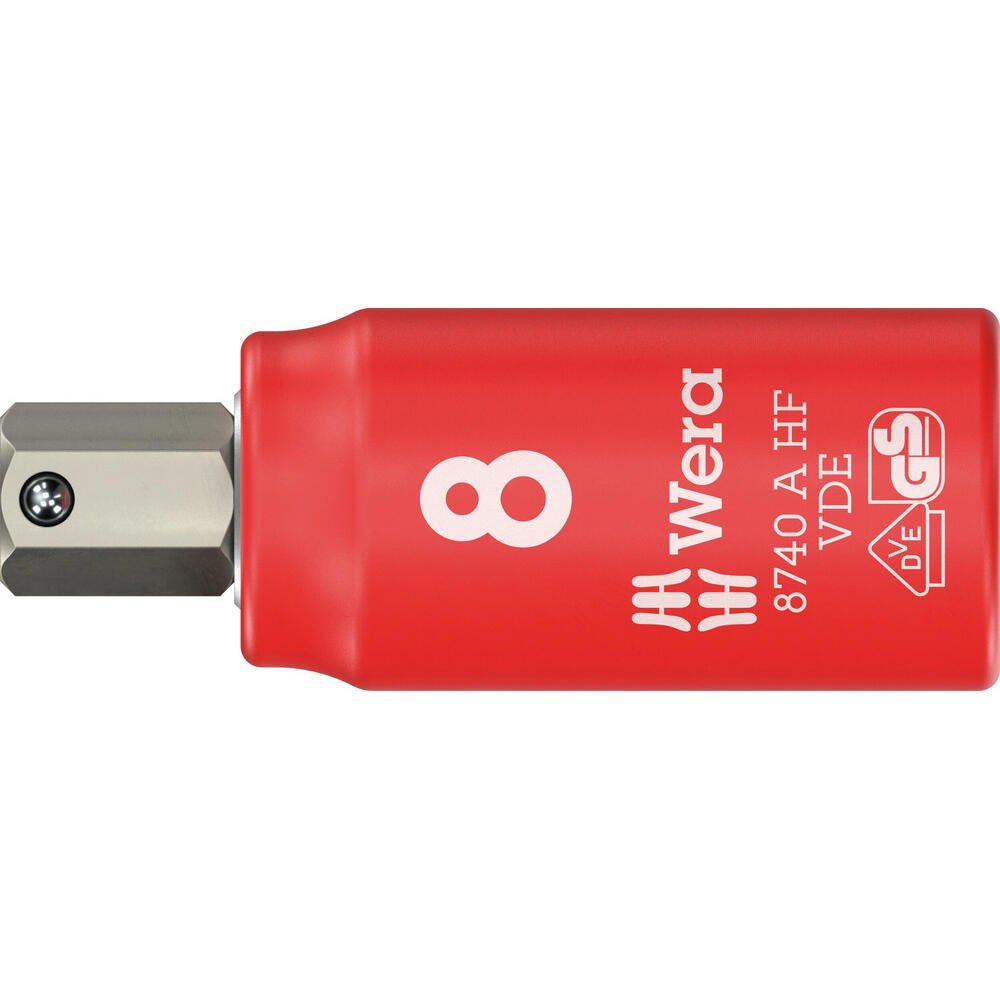 Wera 8740 A HF Zyklop VDE Insulated 1/4" Drive Hexagon Bit Socket - Image 1