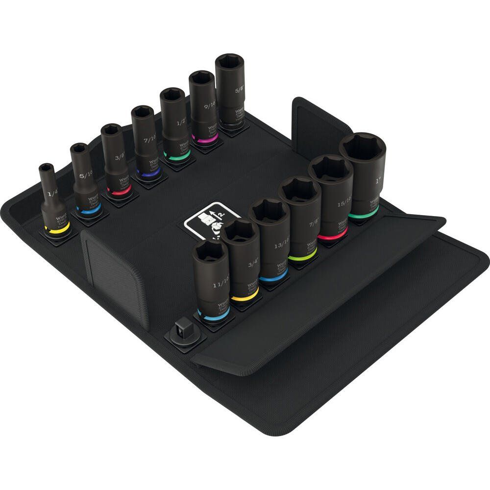 Wera 8790 B Impaktor 13 Piece 3/8" Drive Deep Hexagon Impact Socket Set Imperial - Image 1